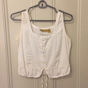 White crop top blouse